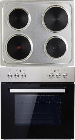 PKM Einbau-Herd-Set »BIC3 I-KP-IX-2/2«, 55 l Garraum, 4 Kochfelder - schwarz