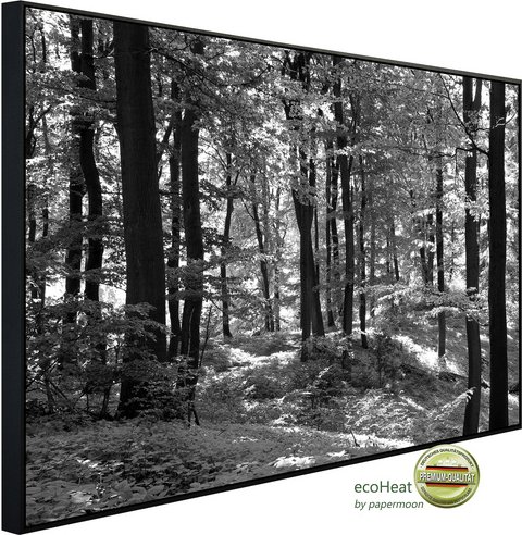 papermoon Infrarotheizung »EcoHeat - Wald Schwarz + Weiss«, Matt-Effekt - bunt