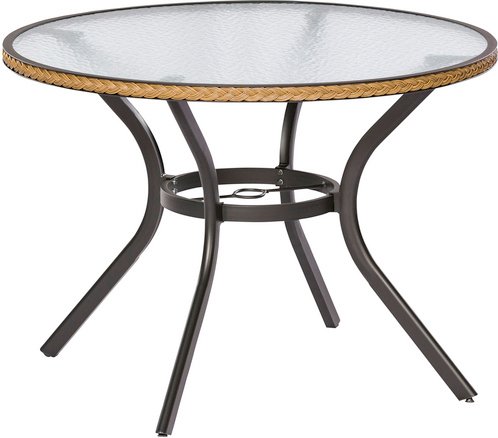 MERXX Tisch »Ravenna«, mit Sicherheitsglas-Tischplatte, Ø x H: 104 x 74 cm - beige