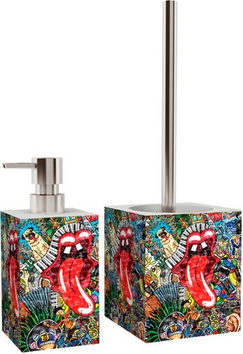 Sanilo Bad-Accessoire-Set »Graffiti«, Rot, Rechteckig