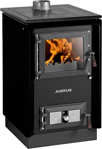 JUSTUS Festbrennstoffherd »Rustico-50 2.0«, schwarz, Emaille, 7 kW