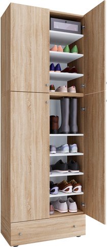 VCM Schuhschrank »Lona«, BxHxL: 39 x 200 x 70 cm, Holzwerkstoff - braun