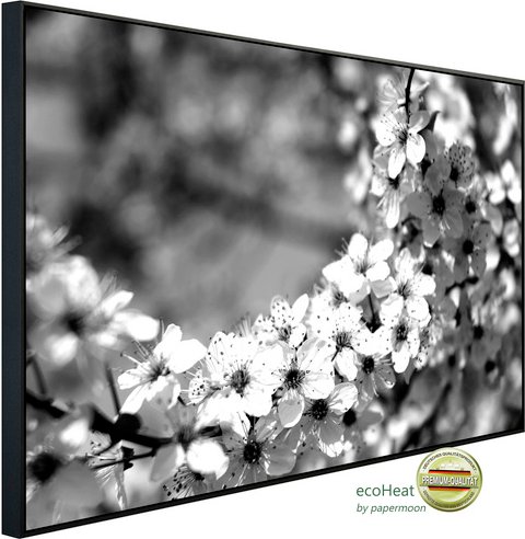 Thumbnail - papermoon Infrarotheizung »EcoHeat - Blumen Schwarz + Weiss«, Matt-Effekt - bunt