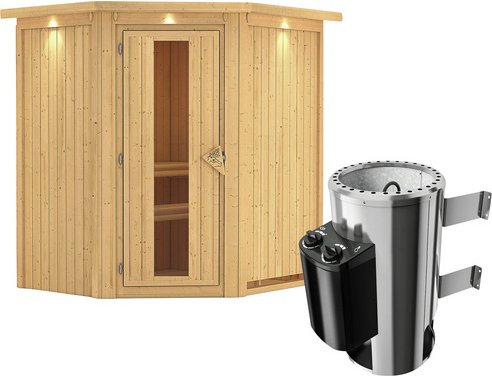 Thumbnail - KARIBU Sauna »Tuckum«, inkl. 3.6 kW Saunaofen mit integrierter Steuerung, für 3 Personen - beige