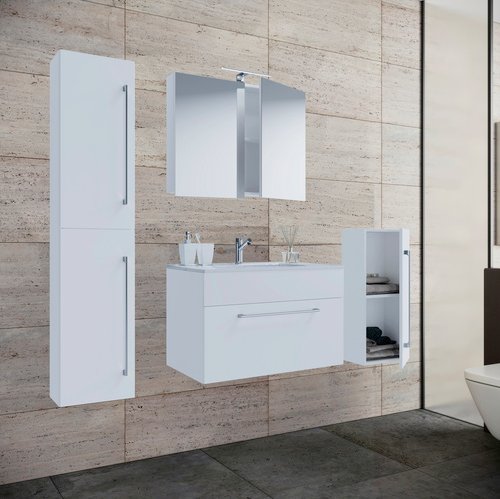 VCM Badmöbel-Set, Breite Waschtisch: 60 cm - weiss