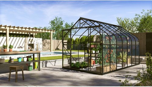 VITAVIA Gewächshaus »Dione«, 11,5 m², Aluminium/Glas, winterfest - gruen