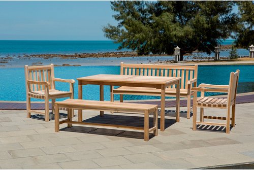 Möbilia Gartenbank, Holz, 2-Sitzer, BxHxT: 120 x 45 x  cm - beige