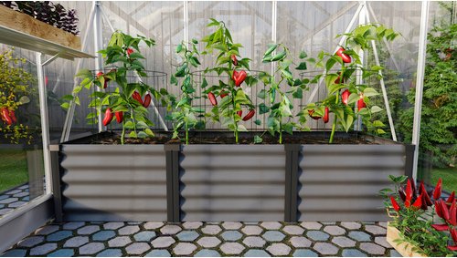 VITAVIA Hochbeet »In&Out«, BxHxL: 65 x 40,3 x 18,5 cm, Zincalume® - grau | schwarz