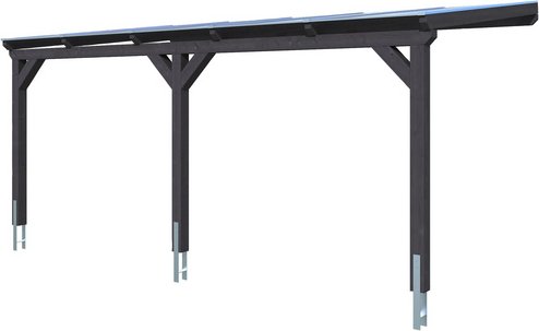 SKANHOLZ Carport »Vogtland«, BxT: 300 x 541 cm, Firsthöhe: 262 cm, farbbehandelt - grau