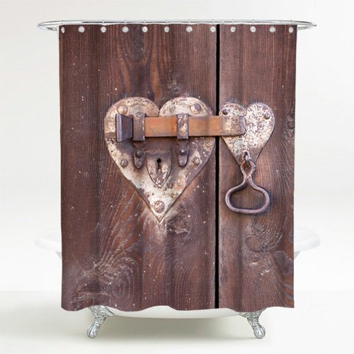 Sanilo Duschvorhang, Polyester, Tuerschloss - braun