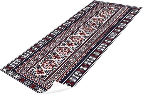 mySPOTTI Vinyl Teppich »Madai«, BxL:255 cm x 65 cm, blau|weiß|rot