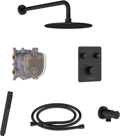 Chris Bergen Duschsystem Unterputz „Aquatronic", schwarz matt