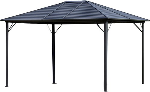 CASAYA Hardtop-Pavillon, Spitzdach, rechteckig, BxHxT: 300 x 275 x 400 cm - grau