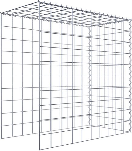 Gabiona Gabione, silbergrau, Maschenweite 10 cm x 10 cm, Spirale - silberfarben
