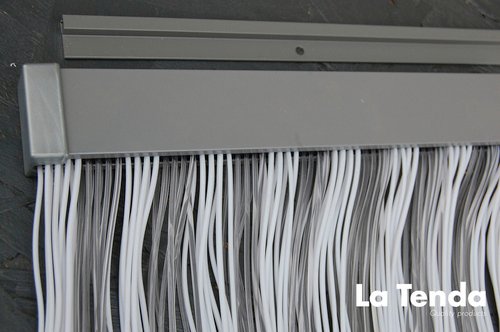 La Tenda Türvorhang, BxH: 90 cm x 210 cm, transparent-weiß, Polyvinylchlorid/Aluminium - weiss