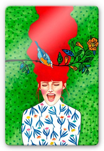 K&L Wall Art Glasbild »Glasbild«, BxH: 40 x 60 cm, Retro Hülya Vintage Frühling