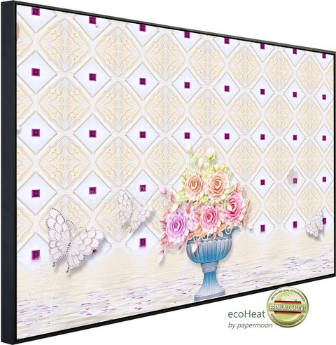 Thumbnail - papermoon Infrarotheizung »EcoHeat - Abstrakt mit Blumen«, Matt-Effekt - bunt