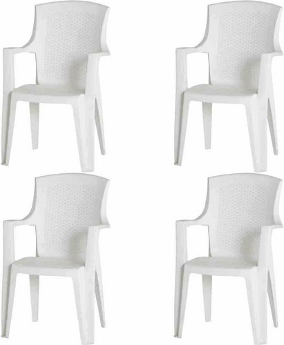 Thumbnail - PROGARDEN Stapelsessel »Eden«, 4er-Set, Kunststoff - weiss