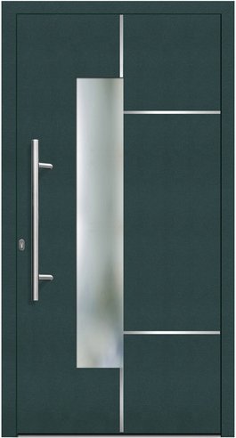 KNOCK Flügelüberdeckende Kunstoff-Haustür »Terra«, moosgrün - gruen