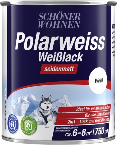 SCHÖNER WOHNEN FARBE Weißlack »Polarweiss«, 750 ml, weiß, seidenmatt