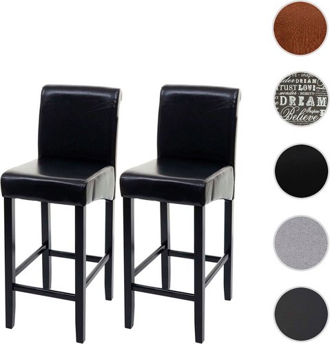 MVG Barhocker »MVG-C33«, 2er-Set, mit Rückenlehne - schwarz