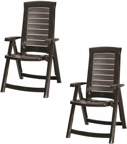 JARDIN Klappsessel »Aruba«, Kunststoff, 2-teilig - grau