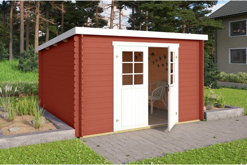 Mr. GARDENER Gartenhaus »Malta«, Holz, BxHxT: 312 x 211 x 319 cm (Außenmaße) - rot