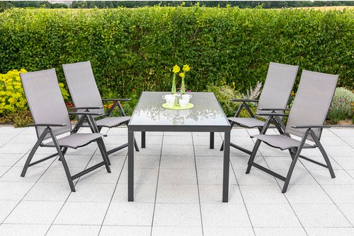 MERXX Gartenmöbelset »Vicenza«, 4 Sitzplätze, Aluminium/Textil - braun