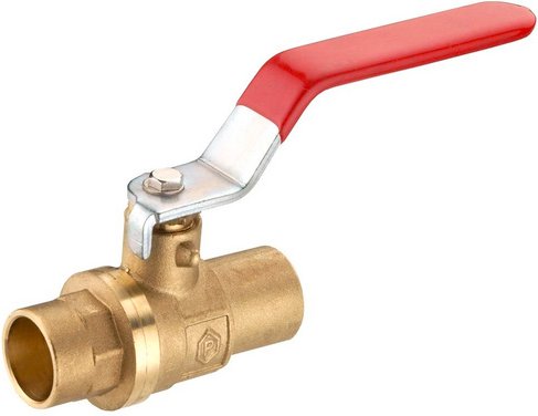 CORNAT Kugelhahn, Messing, rot/goldfarben