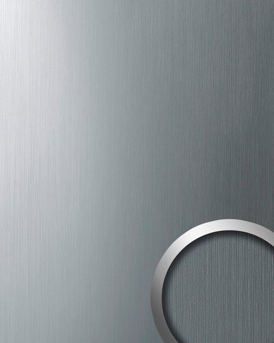 wallface Dekorpaneele, Metalloptik, glatt - silberfarben