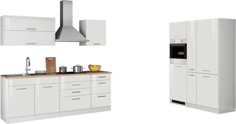Thumbnail - HELD MÖBEL Küchenzeile »Mailand«, mit E-Geräten, Gesamtbreite: 380 cm - weiss