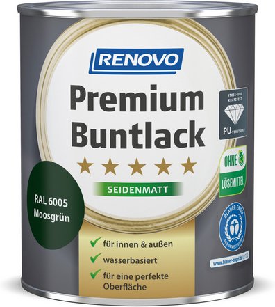 RENOVO Buntlack seidenmatt »Premium«, moosgrün RAL 6005 - gruen