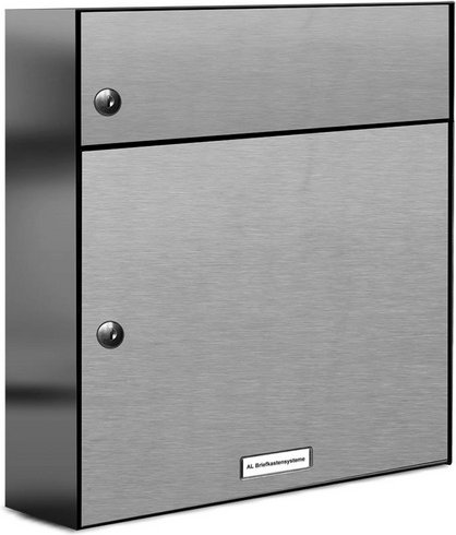 AL BRIEFKASTENSYSTEME Briefkasten, Parteien: 1, BxHxT: 38,5 x 46 x 11,6 cm - silberfarben