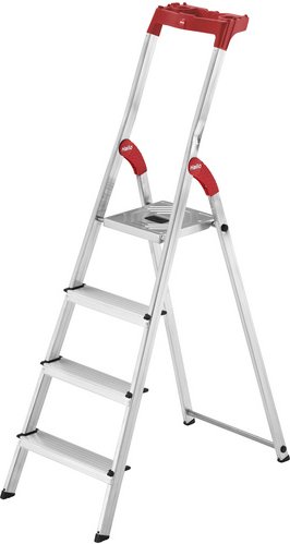 HAILO sicherheitsleiter »L61 StandardLine«, 4 Stufen, Aluminium - silberfarben
