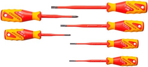 GEDORE Schraubendrehersatz, SLIM DRIVE, 6-teilig - rot | gelb