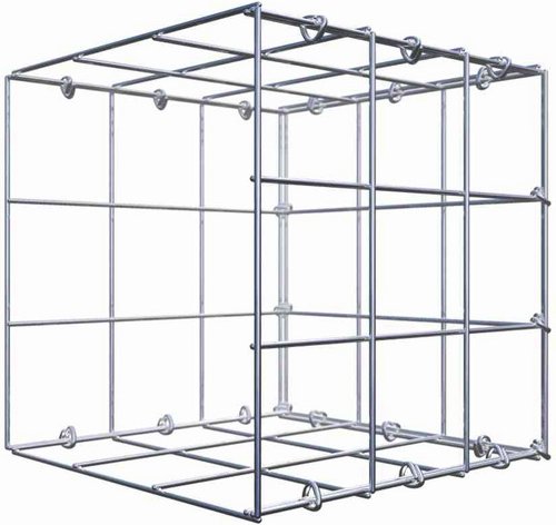 Gabiona Gabione, silbergrau, Maschenweite 10 cm x 10 cm, C-Ring - silberfarben