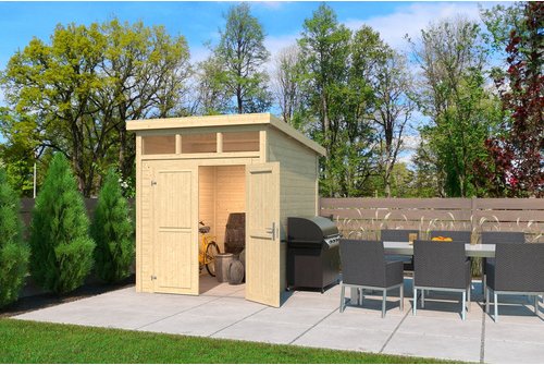 LASITA MAJA Gartenhaus »Kibo 2«, Holz, BxHxT: 220 x 245,1 x 273,8 cm (Außenmaße inkl. Dachüberstand) - beige