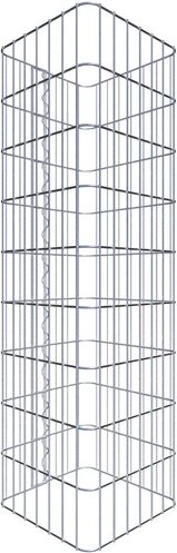 Gabiona Gabionensäule, silbergrau, Maschenweite 5 cm x 10 cm - silberfarben