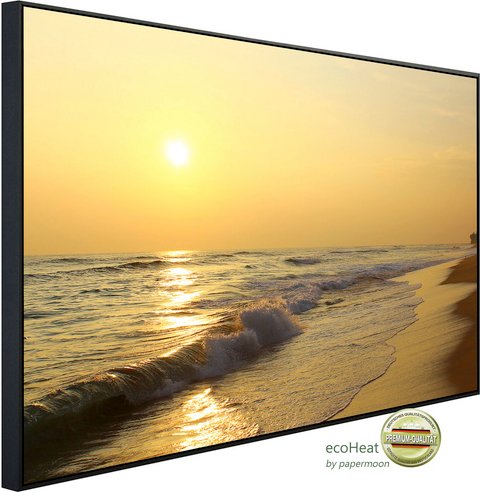 papermoon Infrarotheizung »EcoHeat - Sonnenuntergangsstrand Sri Lanka«, Matt-Effekt - bunt