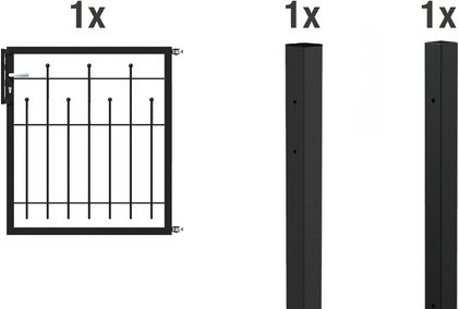 GAH ALBERTS Einzeltor, komplett »Madrid«, BxH: 112 x 1000 cm, feuerverzinkter Stahl - schwarz