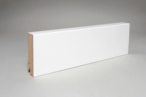 Sockelleiste, Länge: 244 cm, eckig/modern, weiß - weiss