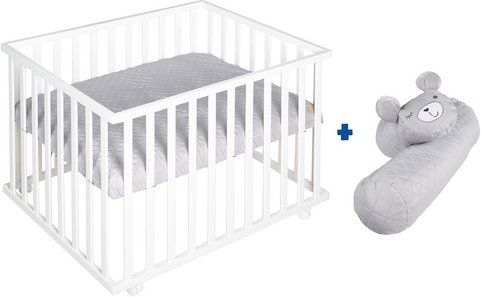 roba Laufgitter, (BxL): 72,5 cm x 75 cm, Holz, weiß|grau