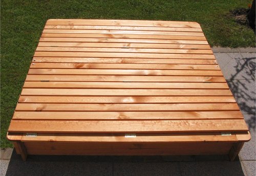 PROMADINO Sandkasten »Donald«, BxL: 140 cm x 140 cm, Kiefernholz honigbraun