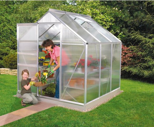 VITAVIA Gewächshaus »Venus Plus 3800«, BxHxL: 195 x 209,5 x 131 cm - silberfarben