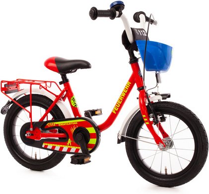 Thumbnail - BACHTENKIRCH Kinderfahrrad »14" FEUERWEHR«, Rücktritt, rot
