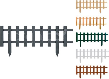 Floranica Gartenzaun, Steckzaun zum Abgrenzen 1 STK 104cm Höhe 20cm Anthrazit - grau