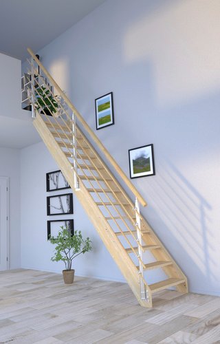 STARWOOD Raumspartreppe »Korfu«, Fichtenholz, 13 Stufen, max. Geschosshöhe 300 cm - braun