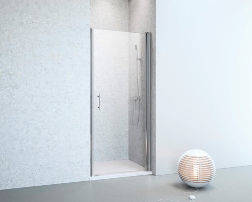 GEO Drehtür, Höhe: 195 cm, edelsilber, Scheibenstärke: 6 mm - silberfarben