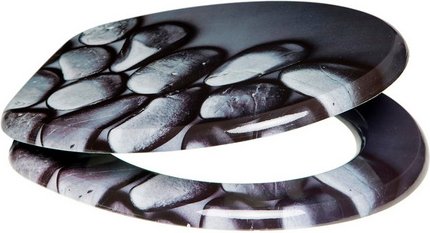 Sanilo WC-Sitz, BxL: 37,7 x 47 cm, Hot Stones - schwarz