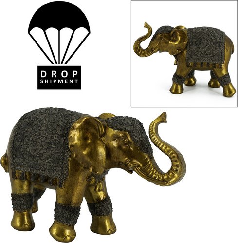 NOOR living Dekofigur, Elefant, goldfarben/grau